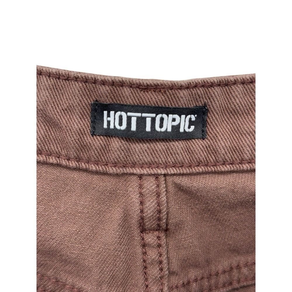Hot Topic Social Collision Jeans 18 Brown Punk Graphics Gothic Grunge Wide Leg - Picture 5 of 8